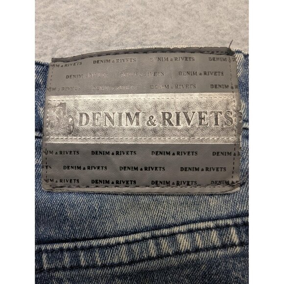 Denim & Rivets Jeans Mens 40 Blue Distressed Stretch Paint Splatter DR1923 - Picture 12 of 16